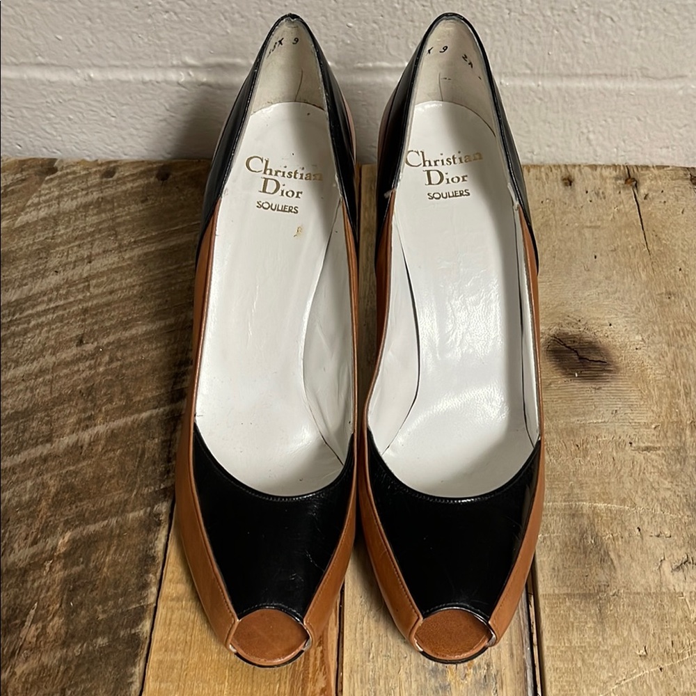 Dior Black and Brown Heels Elegant Design Vintage Heels